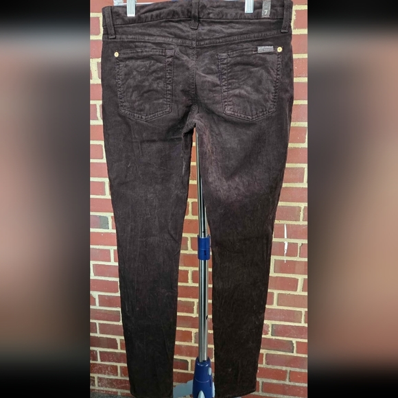 7 For All Mankind Brown Corduroy Skinny Jeans Size 28 Boho Festival Y2K Low Rise - Picture 2 of 8